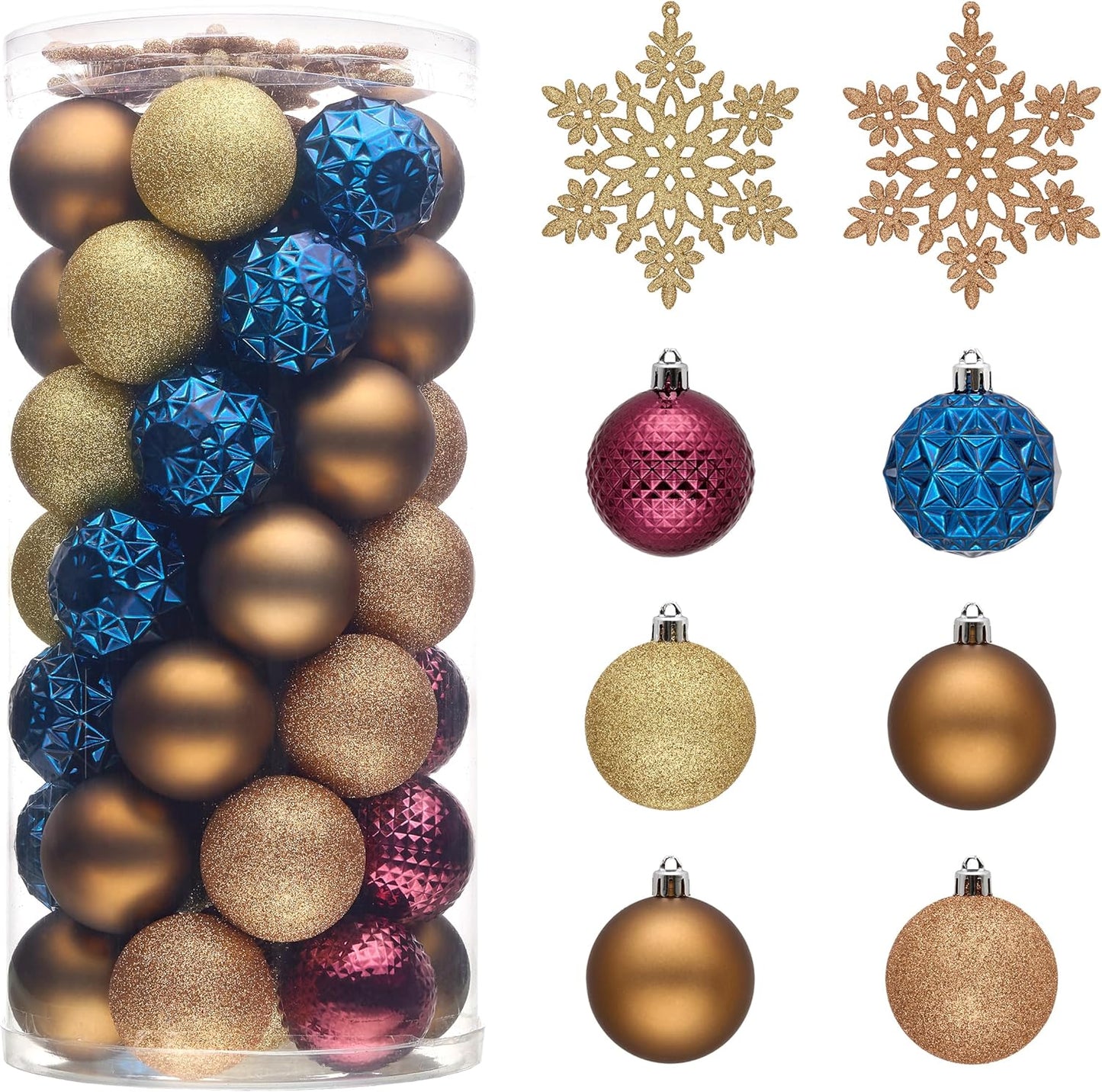 Valery Madelyn 50ct Shatterproof Christmas Ball Ornament Set