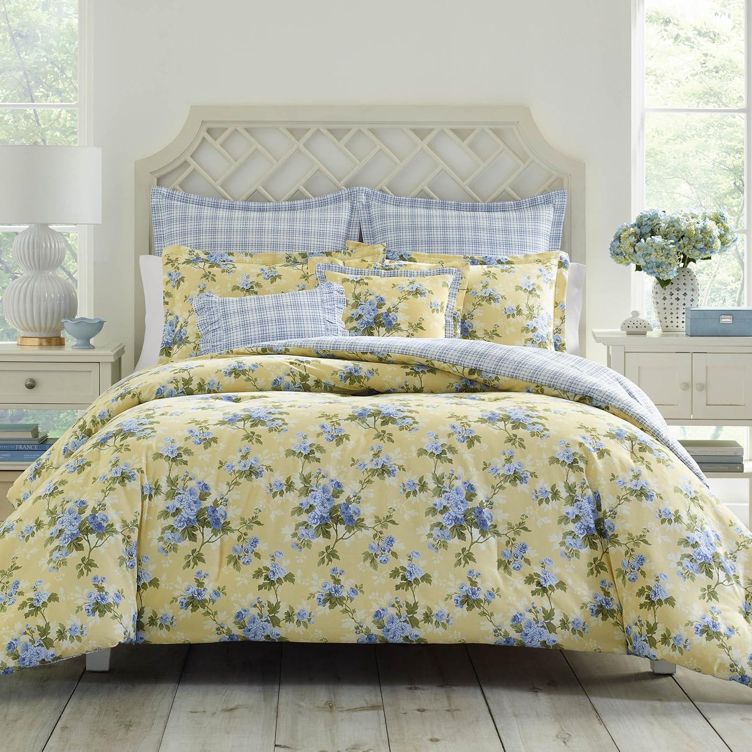Reversible King Comforter Set with Matching Shams and Pillows