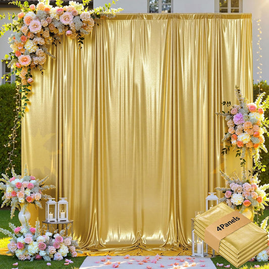 20x10ft Thick Gold Glitter Backdrop Curtain for Parties