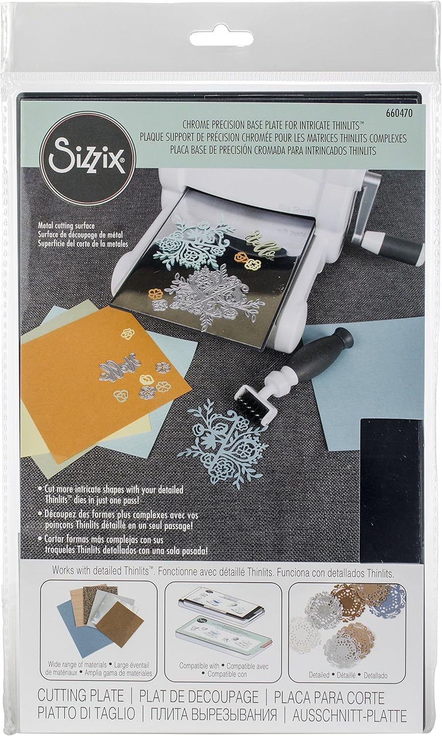 Sizzix Chrome Precision Base Plate for Intricate Thinlits Crafting