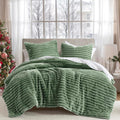 Intelligent Design King Comforter Set - Plush Ribbed Velvet Comfort