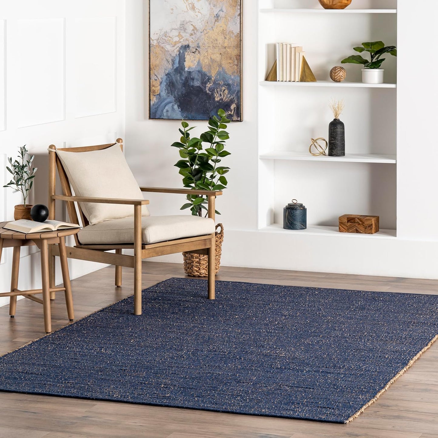 nuLOOM 10x14 Elfriede Jute & Cotton Area Rug for Home Decor
