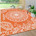 Pauwer Waterproof Outdoor Rug 6x9 - Reversible Plastic Straw Patio Mat