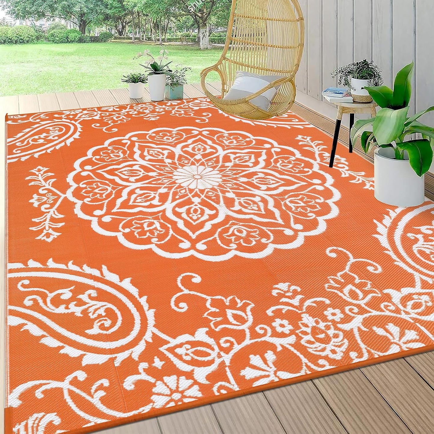 Pauwer Waterproof Outdoor Rug 6x9 for Patio and Camping