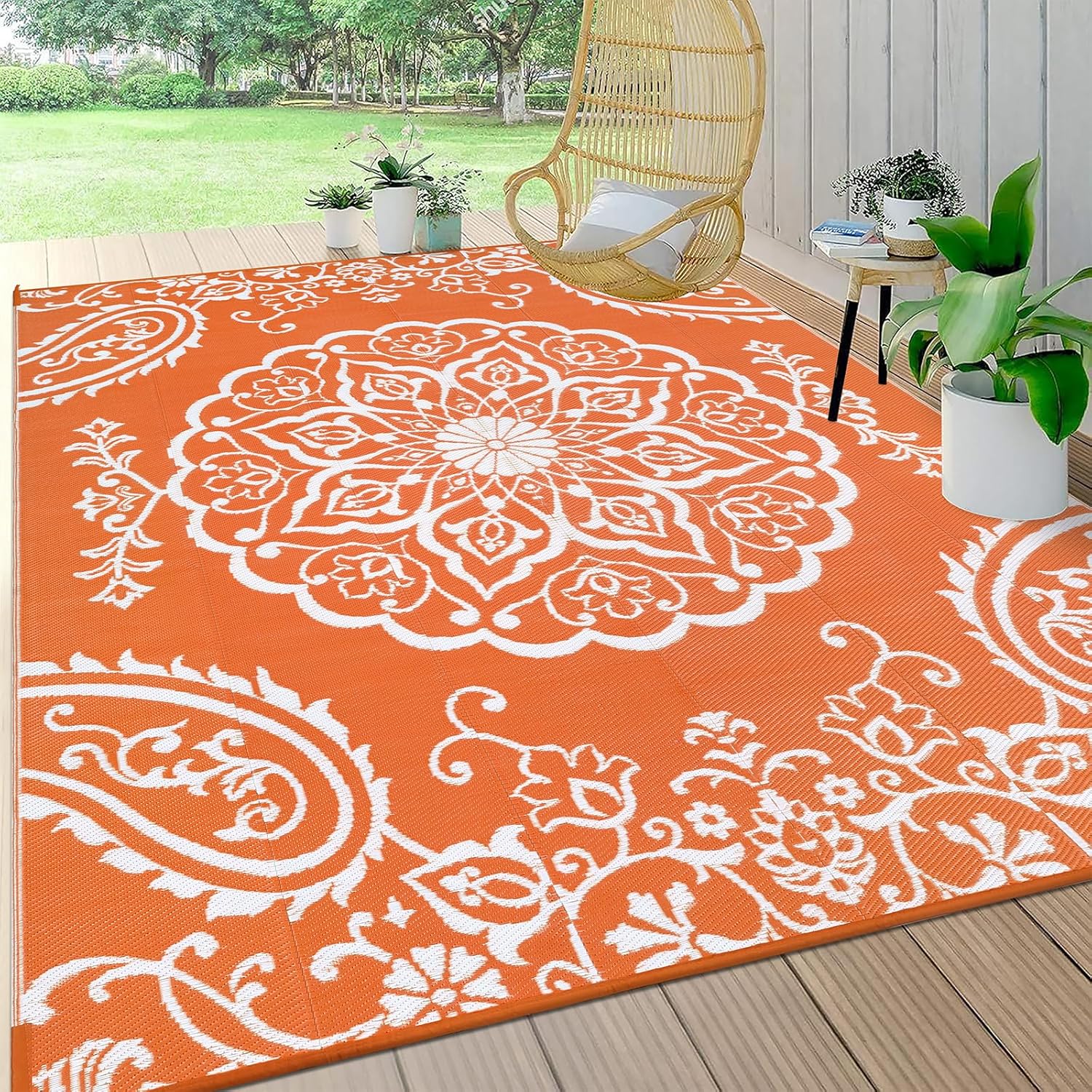 Pauwer Waterproof Outdoor Rug 6x9 for Patio and Camping