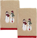 Hand Towels - Soft Embroidered Christmas Snowmen Set of 2