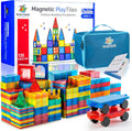 Magnetic Tiles 125 PCS+ Bonus Zippered CASE - XL Set for Kids