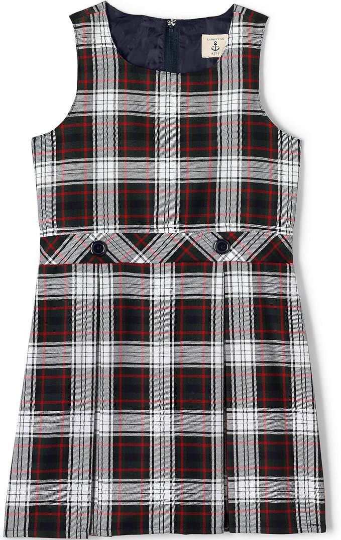 Lands' End Girls Uniform Plaid Jumper for Stylish School Days