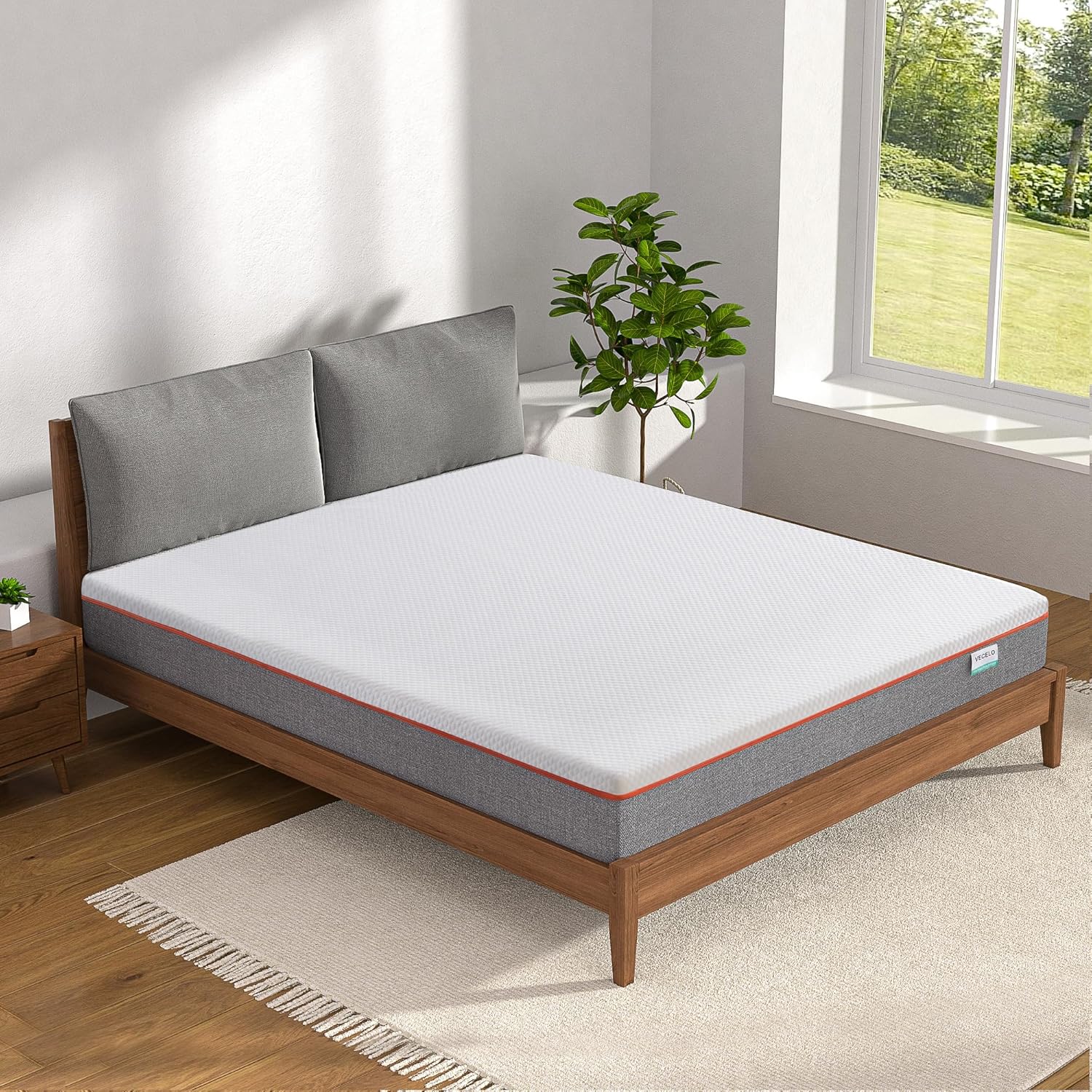 VECELO Charcoal Infused Memory Foam King Mattress for Comfort