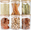 Urban Green Glass Jars with Airtight Lids - 6 Pack Canisters
