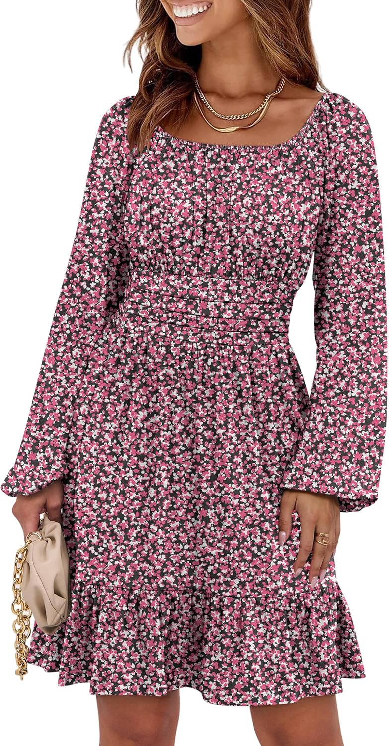 Stylish Long Sleeve A-Line Dress for Women by ANRABESS