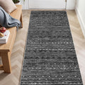 3x6 Washable Hallway Runner Rug Moroccan Geometric - Non-Slip Low-Pile