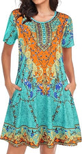 Womens Summer Dresses Beach Casual Tshirt Plus Size Floral