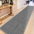 Kitchen Runner Rugs Non Skid Washable 12ft Jute Floor Runner - Grey