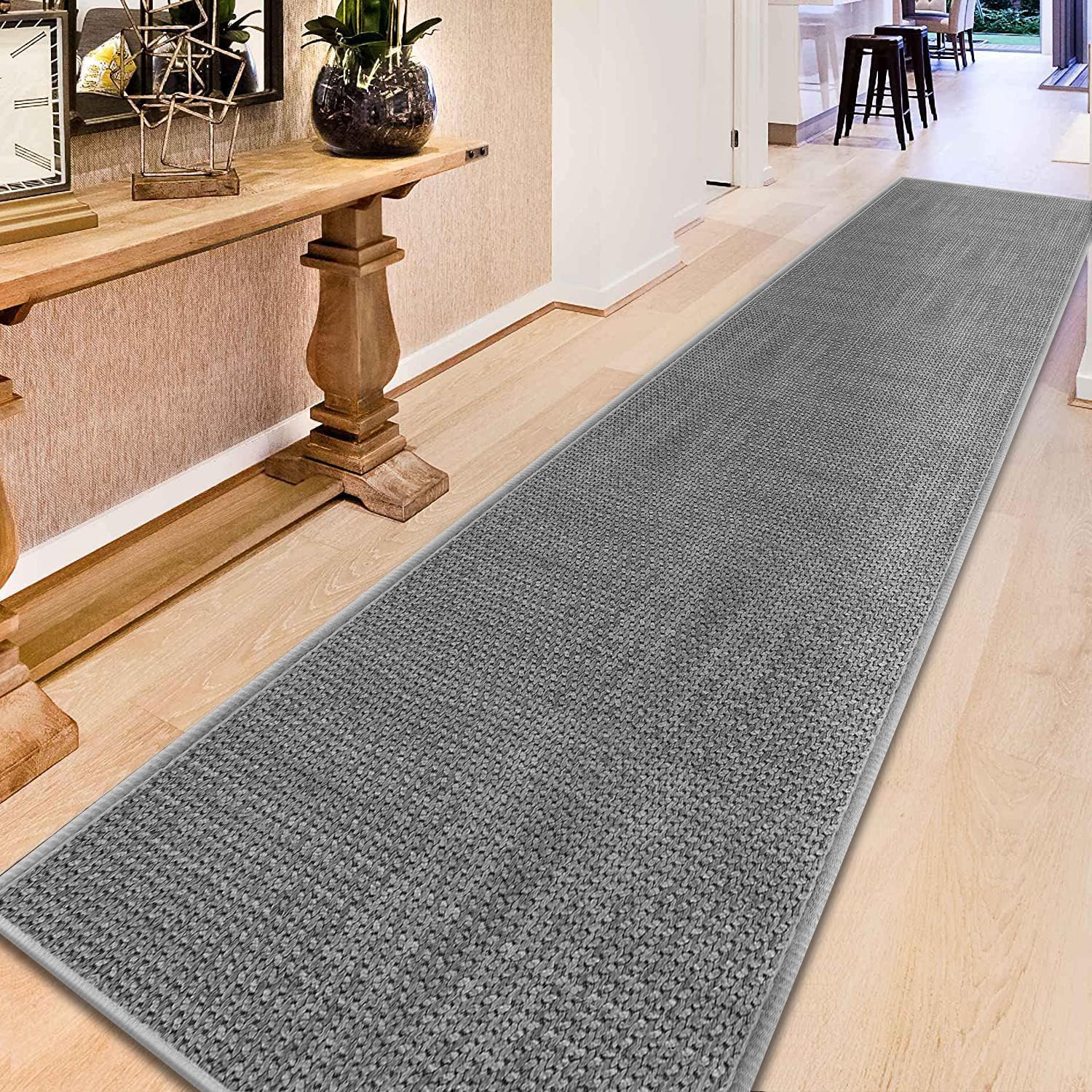 GOYLSER Non Skid Washable Jute Kitchen Runner Rugs for Hallway