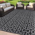 SAND MINE Reversible Outdoor Rug 9ft x 18ft - Durable Patio Floor Mat