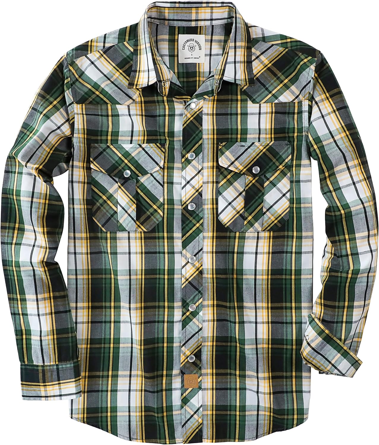 Dubinik Pearl Snap Shirts for Men: Vintage Casual Plaid Style