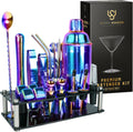 Mixology Bartender Kit 24 Piece Rainbow Cocktail Shaker Set - Complete