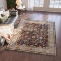 Area Rug 4x6 Washable Boho Rug Non Slip Low Pile - Dark Espresso