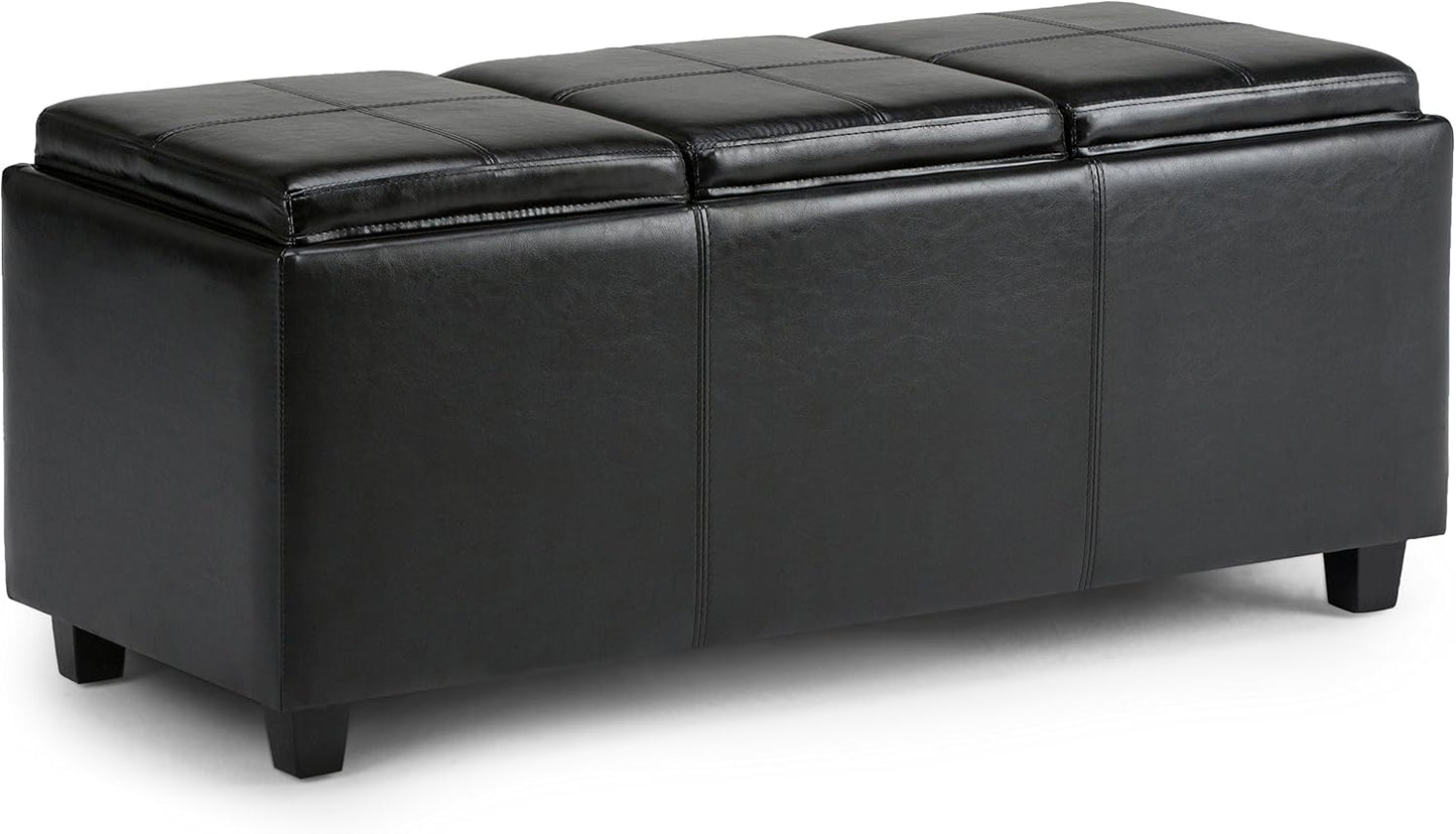 SIMPLIHOME Avalon 42 inch Wide Contemporary Storage Ottoman