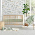Cloud Muslin Crib Bed Set - Sage and White Stars for Nursery