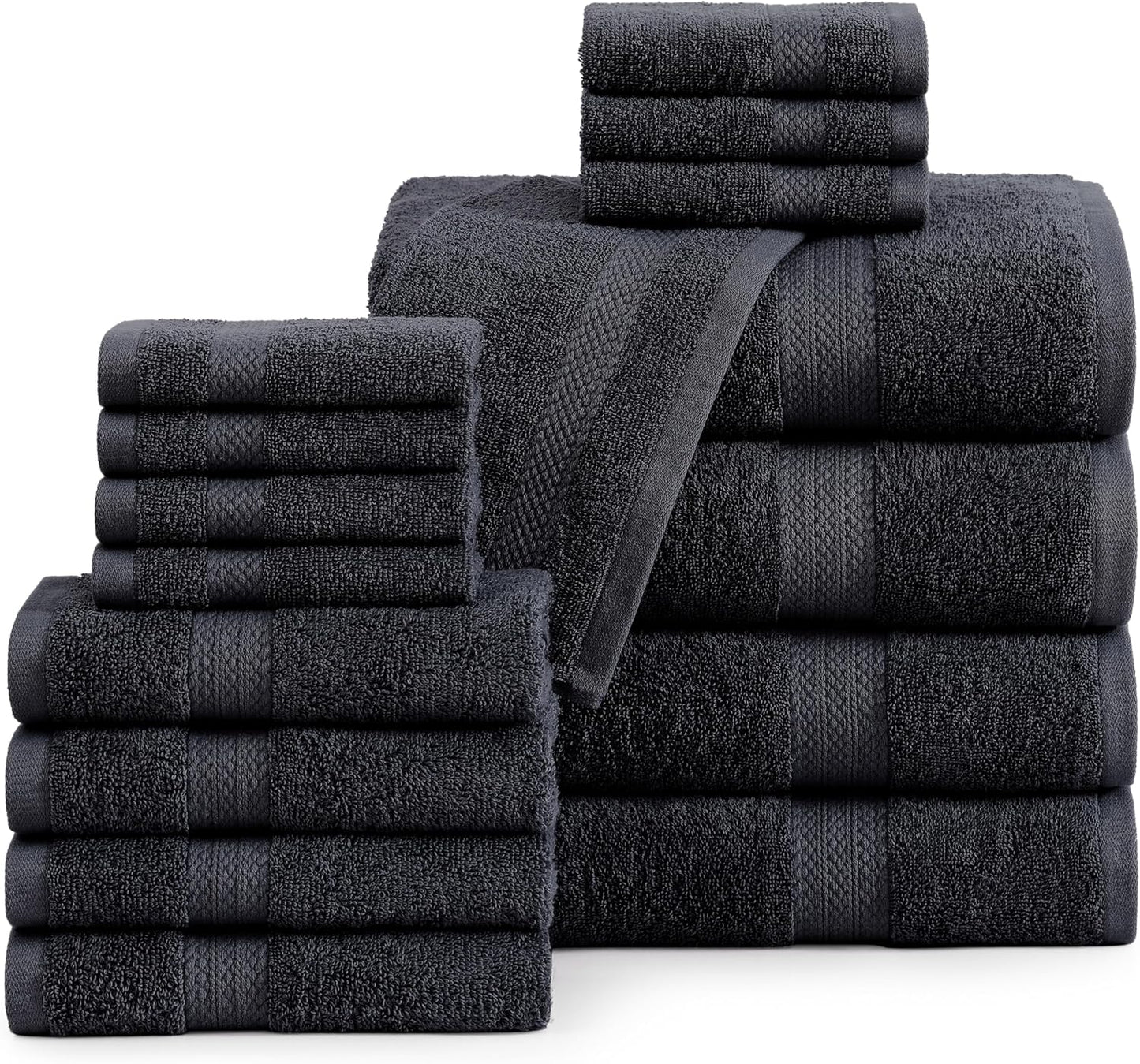 100% Cotton Luxury Towel Set - 16 Pieces, Super Plush & Soft