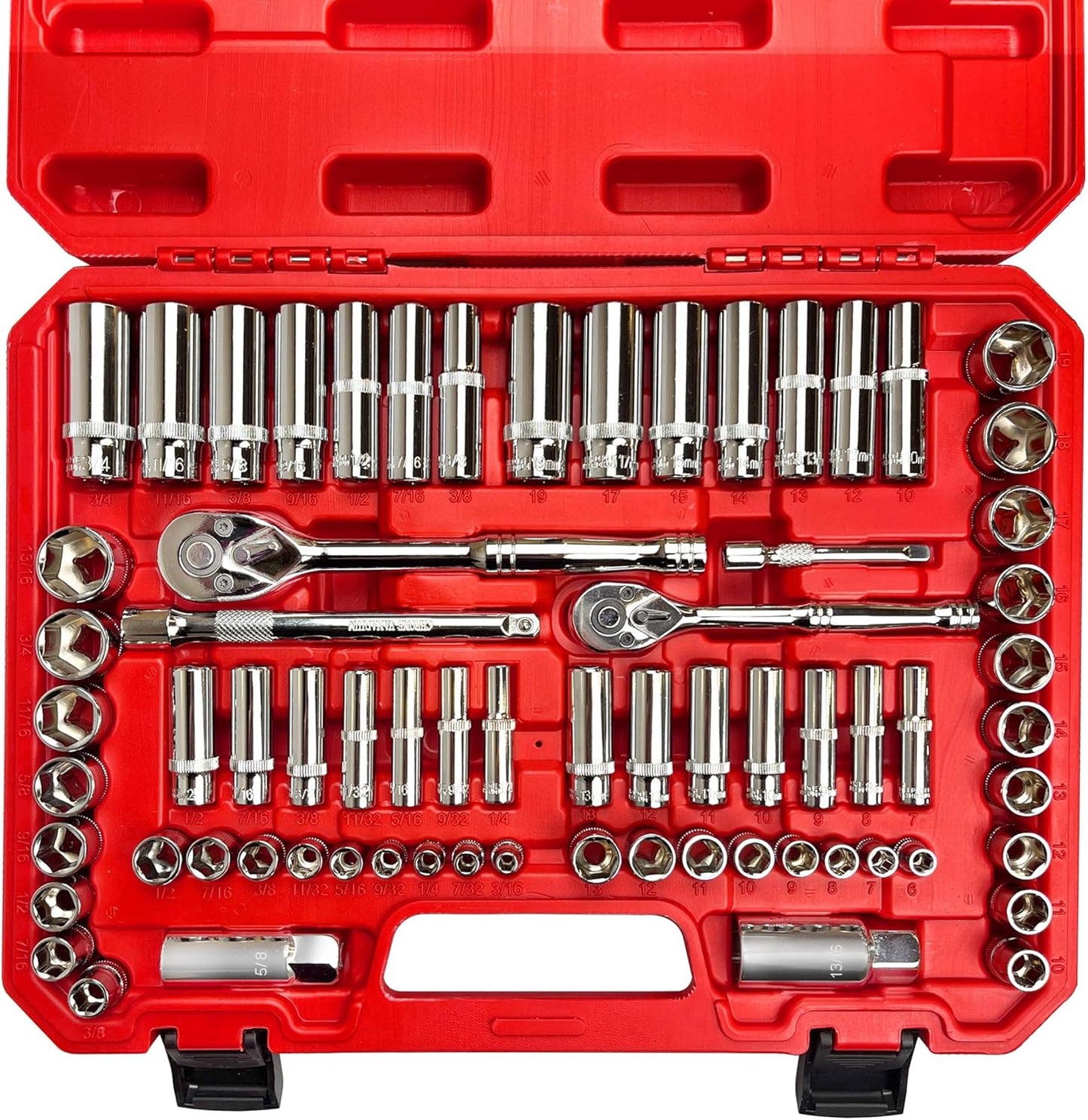 EACELIY 69pcs Drive Master Socket Set for Every Mechanic