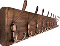 Vintage Coat Rack Wall Mounted 38.6 in - Rustic 10 Triple Hooks
