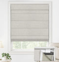 No Drill Roman Shades for Windows - Cordless Blackout Linen-Look