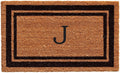 Monogram Doormat J 36in x 72in Black Border - Durable Coir Mat