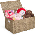 Nivora Seagrass Storage Trunk with Lid - Handwoven Organizer