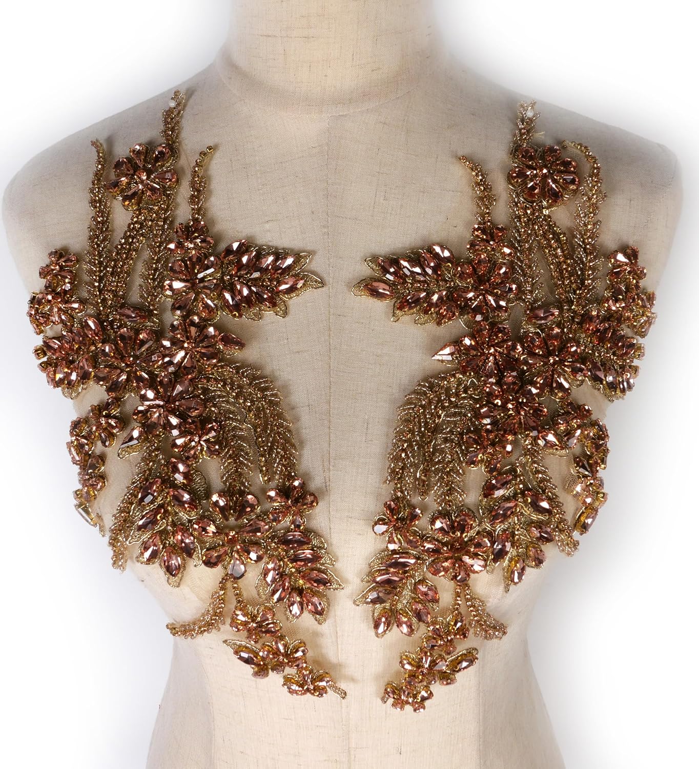 Hand-Made Beaded Rhinestones Appliques for Wedding Dress Decor