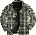 Mens Fleece Jacket Sherpa Lined Buffalo Plaid Zip Up - Warm Casual
