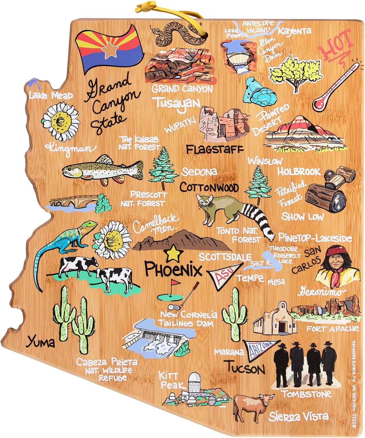 Arizona State Shaped Cutting Board and Charcuterie Platter