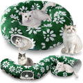 Cat Tunnel for Indoor Cats, Cozy Peekaboo Cat Cave Bed