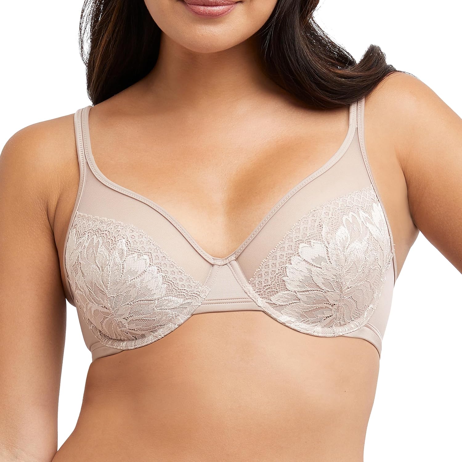Bali Women's One Smooth U Lace Minimizer Bra for Comfort