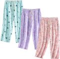 PNAEONG Capri Pajama Pants 3-Pack for Women - Soft, Breathable Comfort