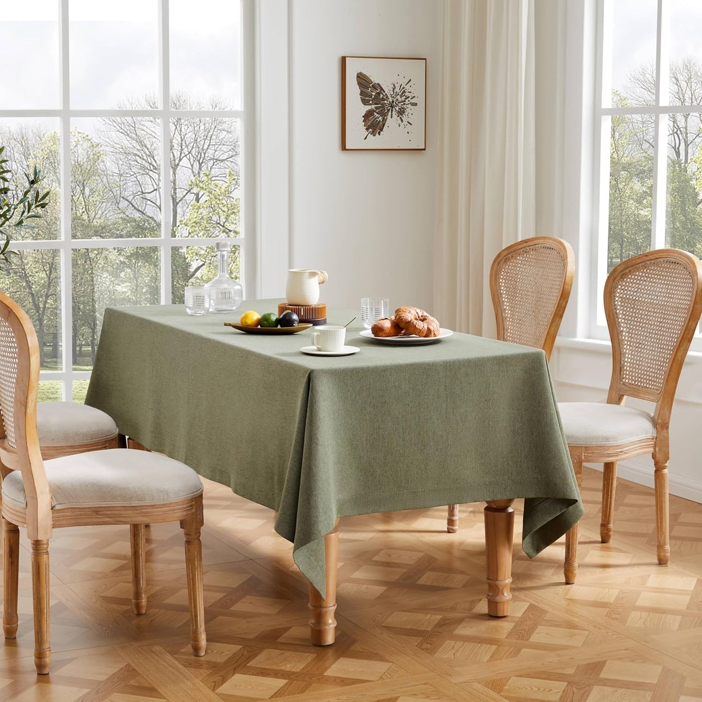 ZeeMart Basic Linen Textured Table Cloth for Elegant Dining