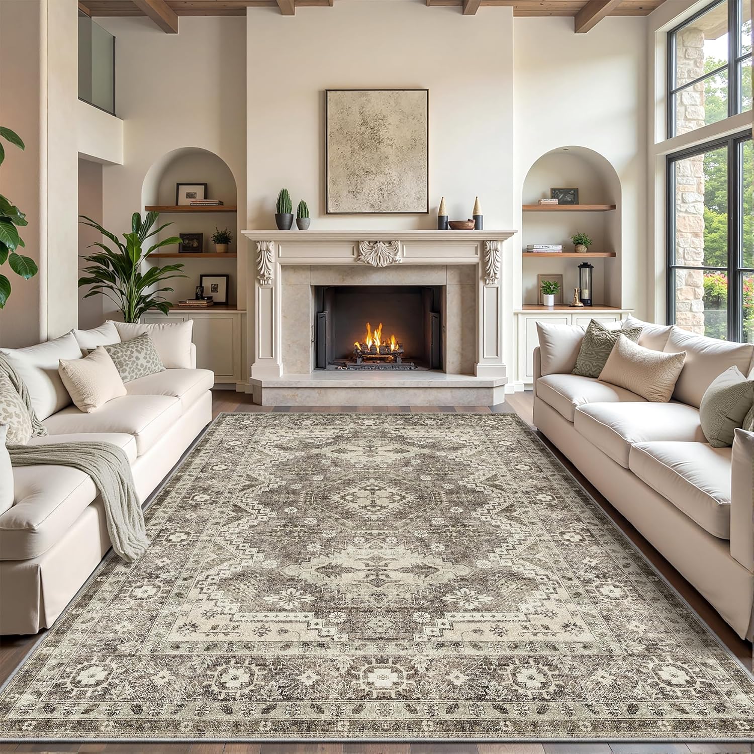 Rugland Area Rug - Vintage Tribal Washable Anti-Slip Design