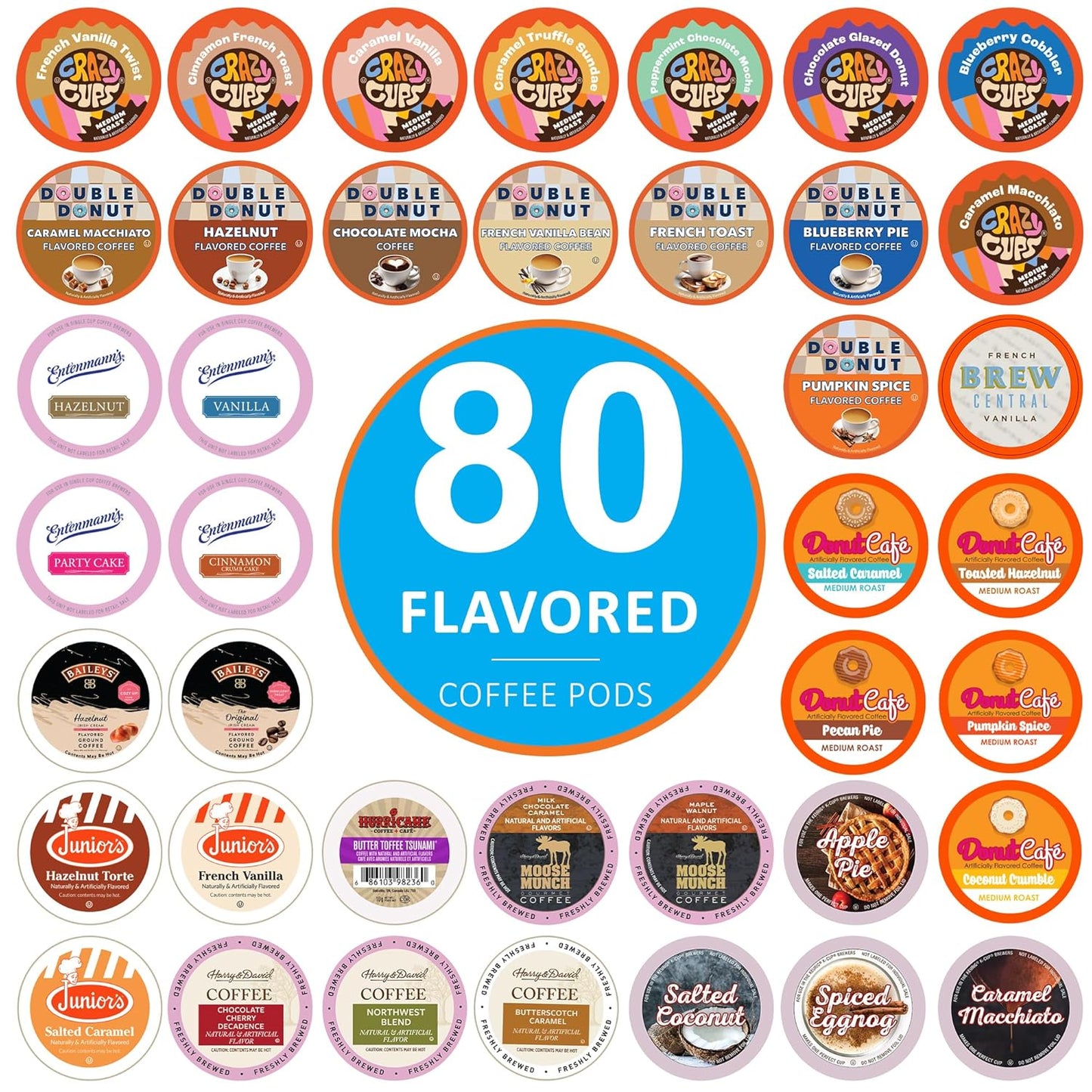 Crazy Cups Flavored Coffee Pods Variety Pack for Keurig Lovers