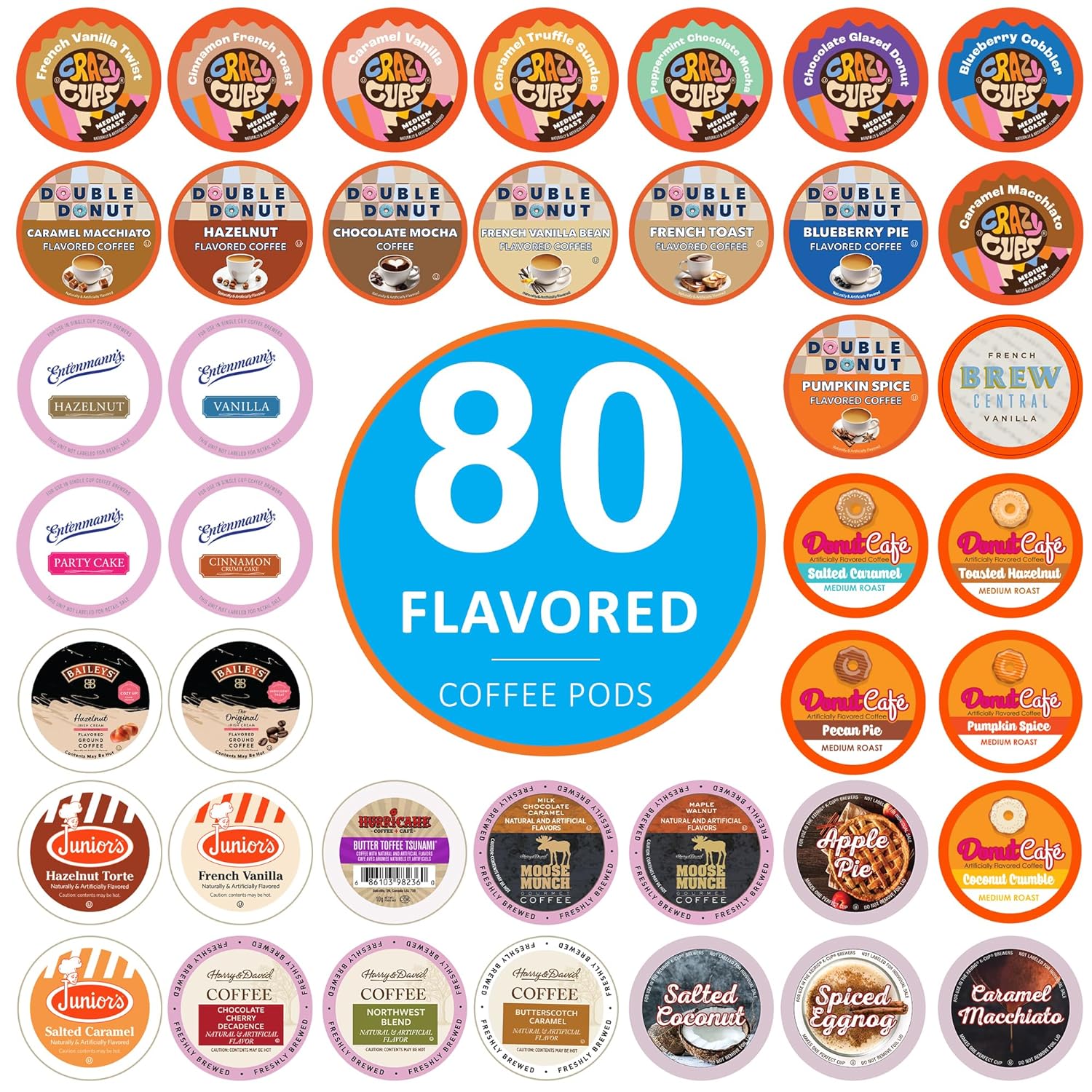 Crazy Cups Flavored Coffee Pods Variety Pack for Keurig Lovers