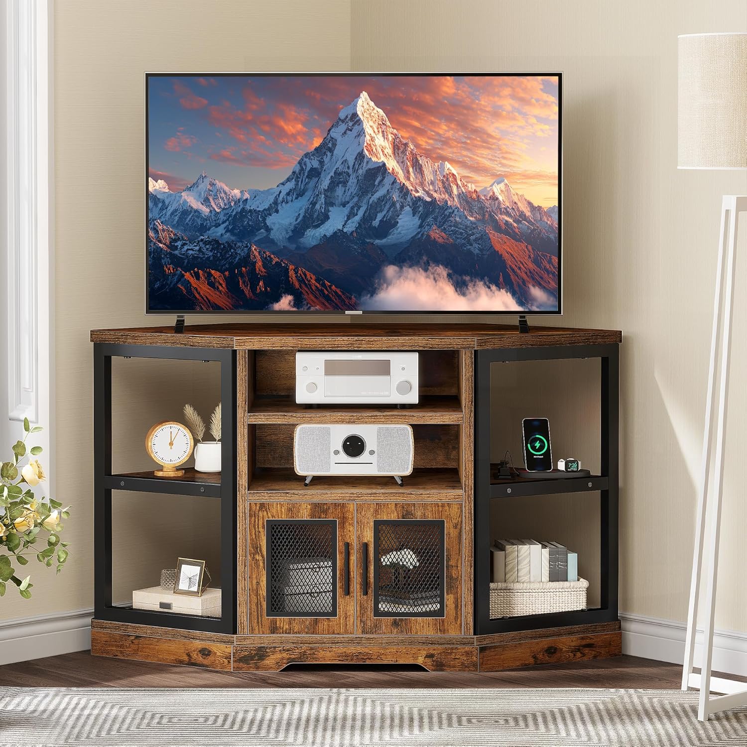 YITAHOME 55 Corner TV Stand with Power Outlet