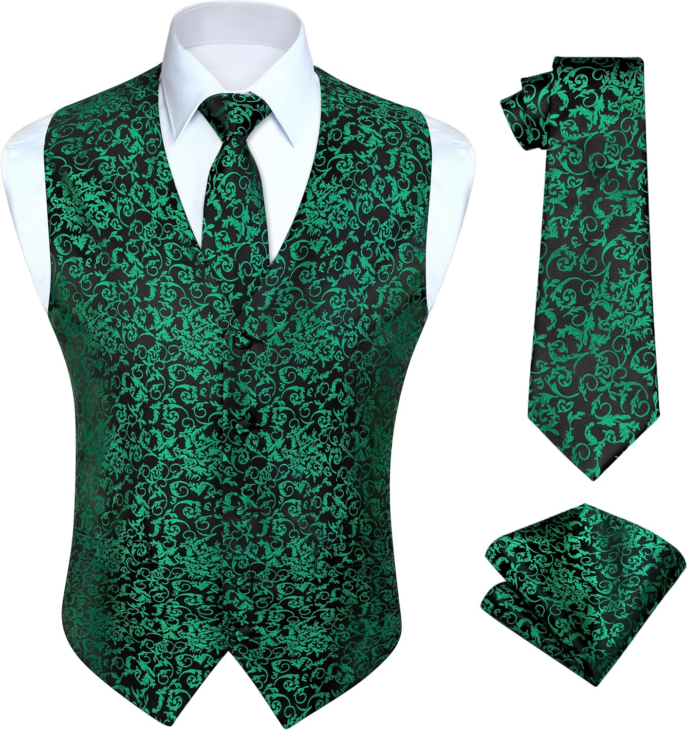 HISDERN V3-01 Men's 3PCS Formal Vest Set for Weddings and Parties