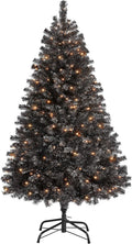 Yaheetech 4.5ft Pre-lit Black Spruce Christmas Tree - Compact Warm