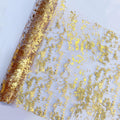100ft Gold Mesh Polyester Table Runner Roll - Sheer Metallic Decor