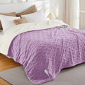 Electric Blanket Queen Size Sherpa Heated Throw - Dual Control Purple