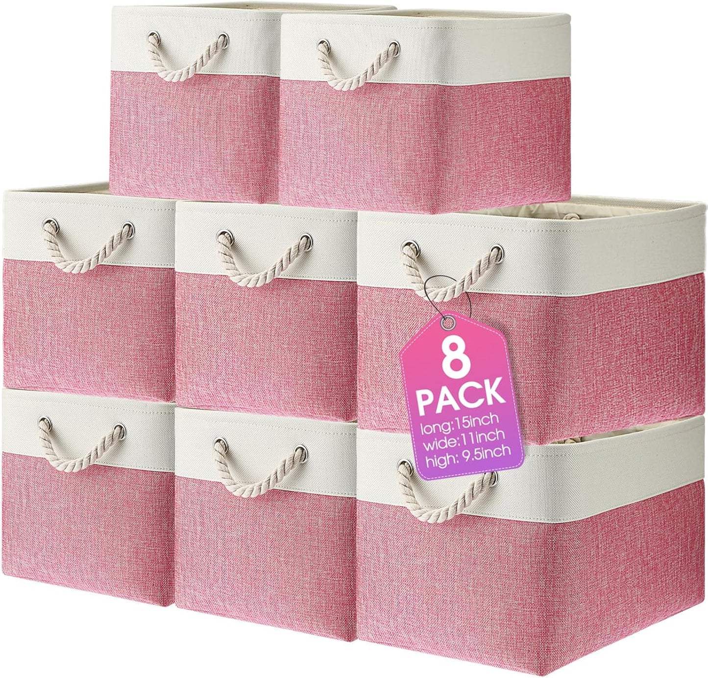 Meekoo 8 Pack Collapsible Storage Bins for Home Organization