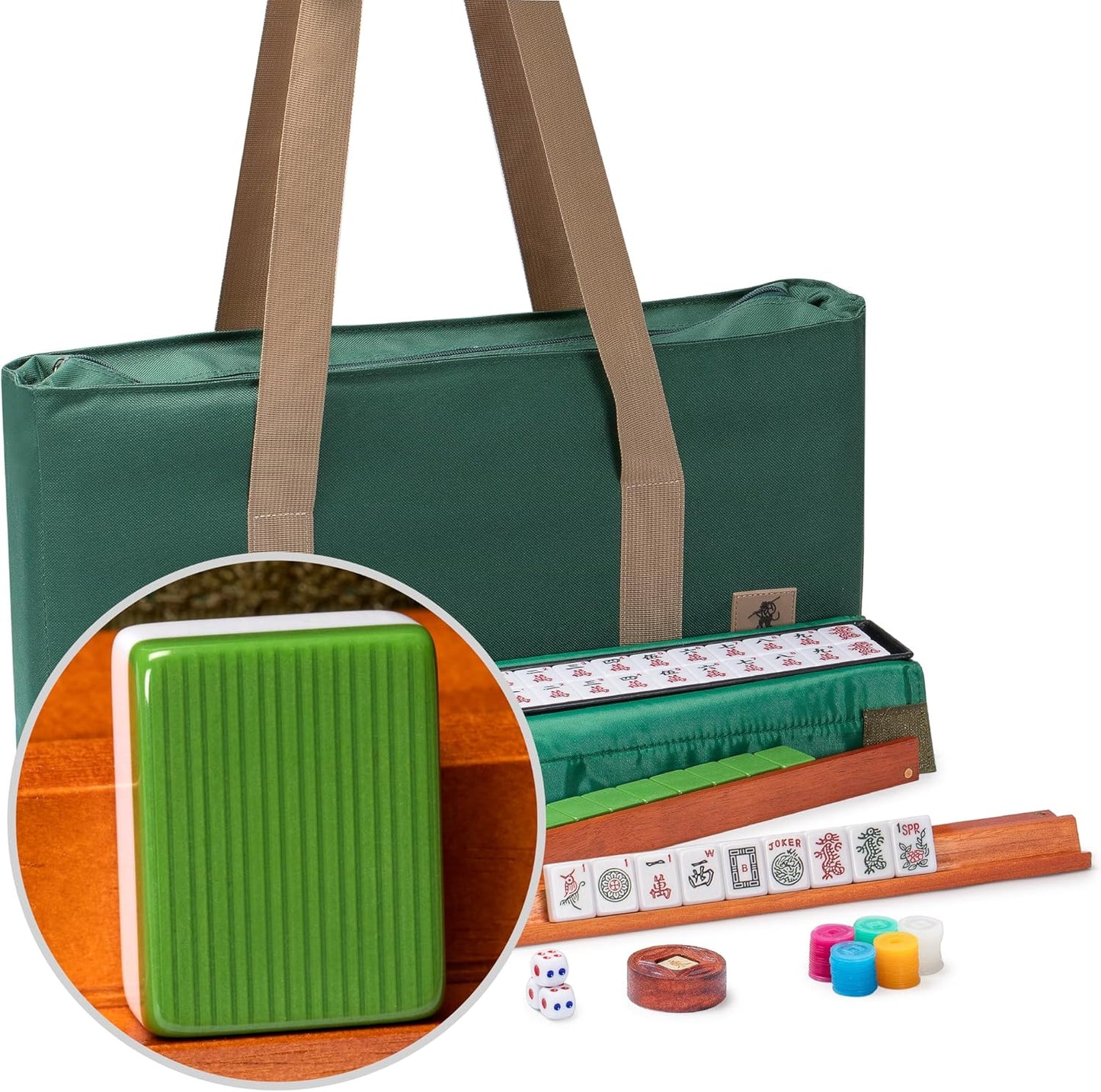 American Mahjong Set with 166 Melamine Tiles and Accessories