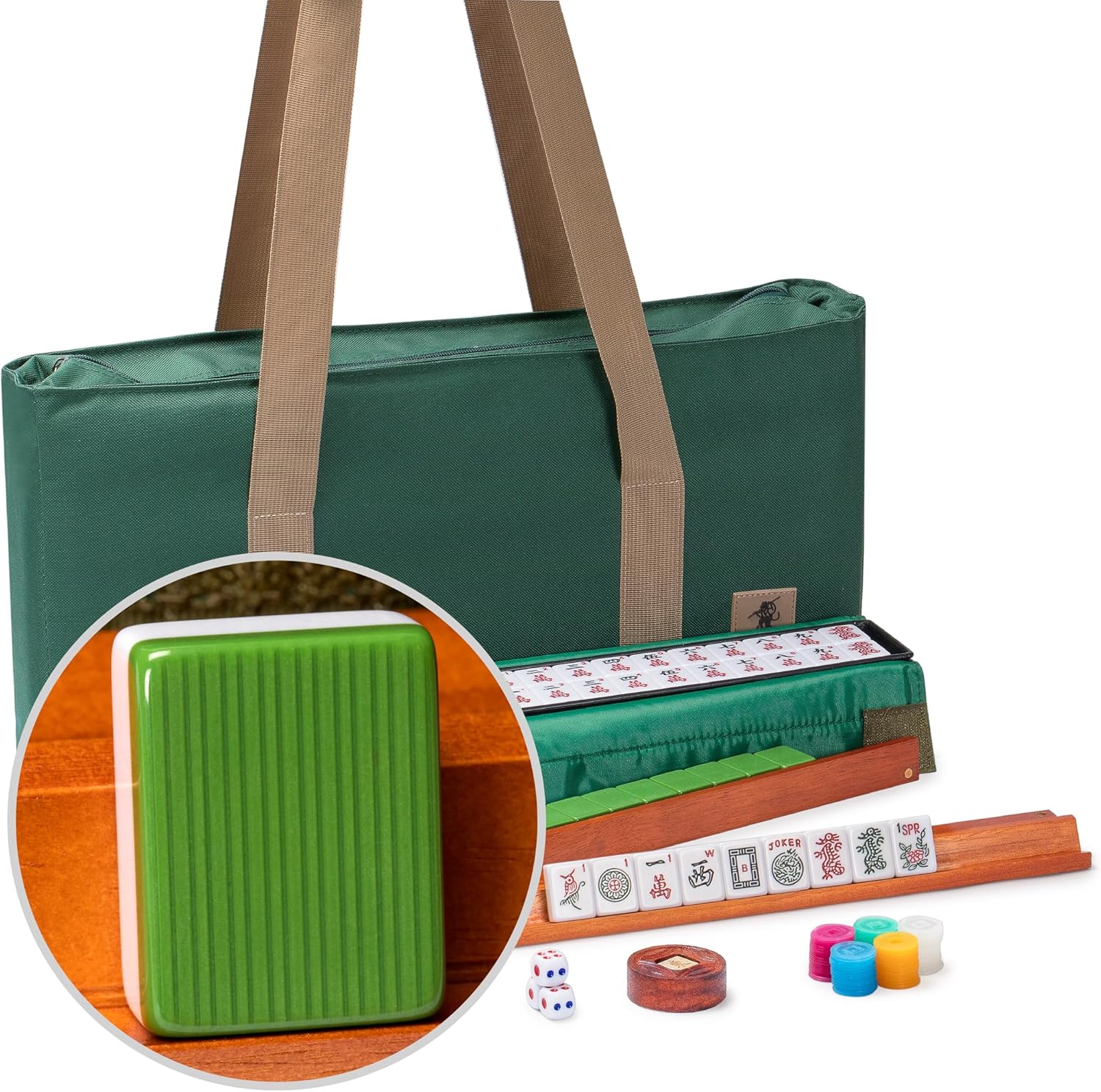 American Mahjong Set with 166 Melamine Tiles and Accessories