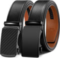 Zitahli Ratchet Belt for Men - 2 Pack Leather Dress and Casual